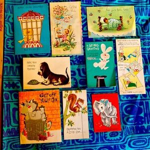 9 Vintage 1960’s Child’s Get Well Cards Previously Owned, Fresh From the Attic!